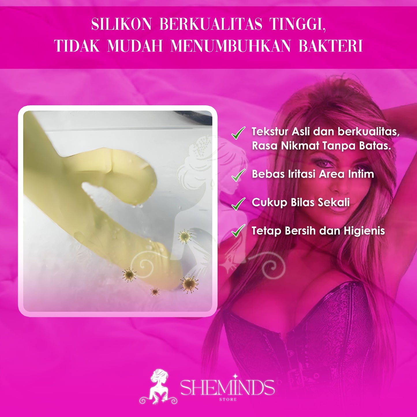 SHEMINDS Dildo Sensual Soft Touch Vibrator – Lembut, Lentur, Penuh Sensasi | Silikon Premium (Realistis)