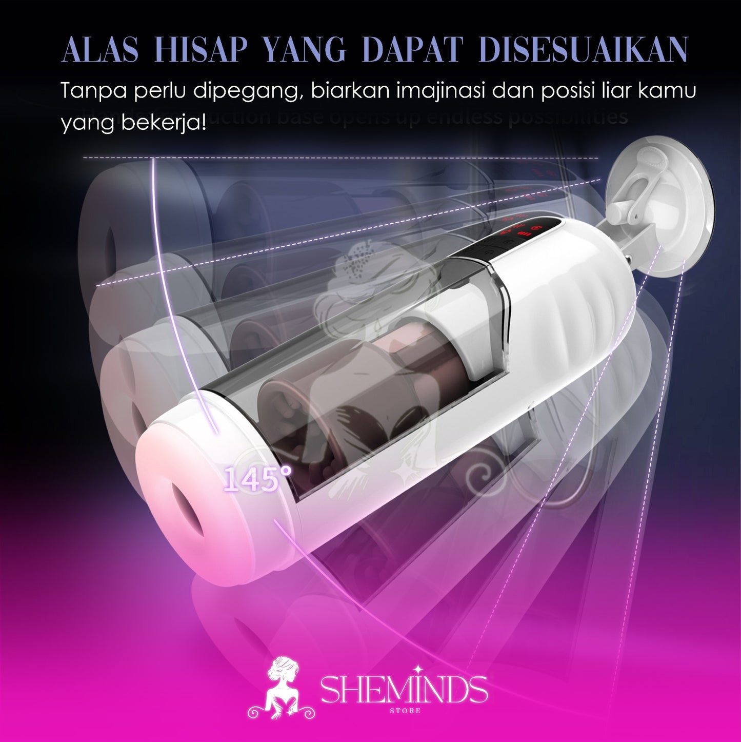 SHEMINDS Auto Masturbator Pria – 10 Mode Rotasi & 10 Mode Thrusting Goyang Maju Mundur Nikmat