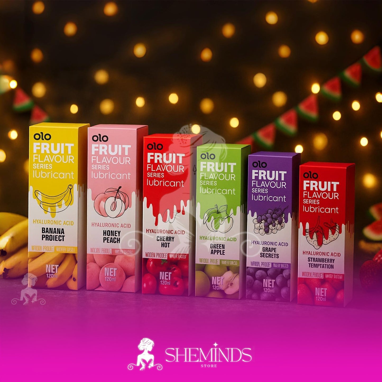 SHEMINDS - OLO Fruit Flavour Lubricant Gel – Pelumas Rasa Buah | Water-Based | 120ml | Kemasan Tube