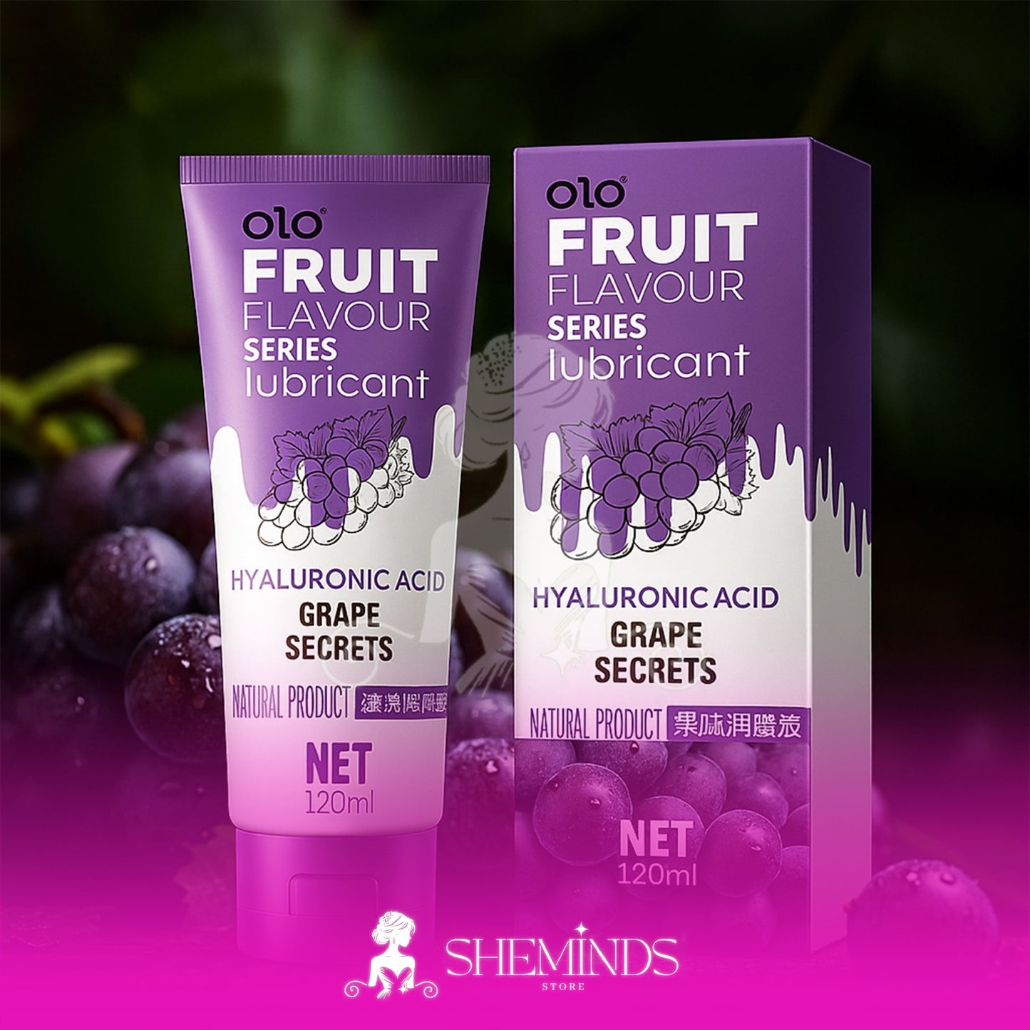 SHEMINDS - OLO Fruit Flavour Lubricant Gel – Pelumas Rasa Buah | Water-Based | 120ml | Kemasan Tube