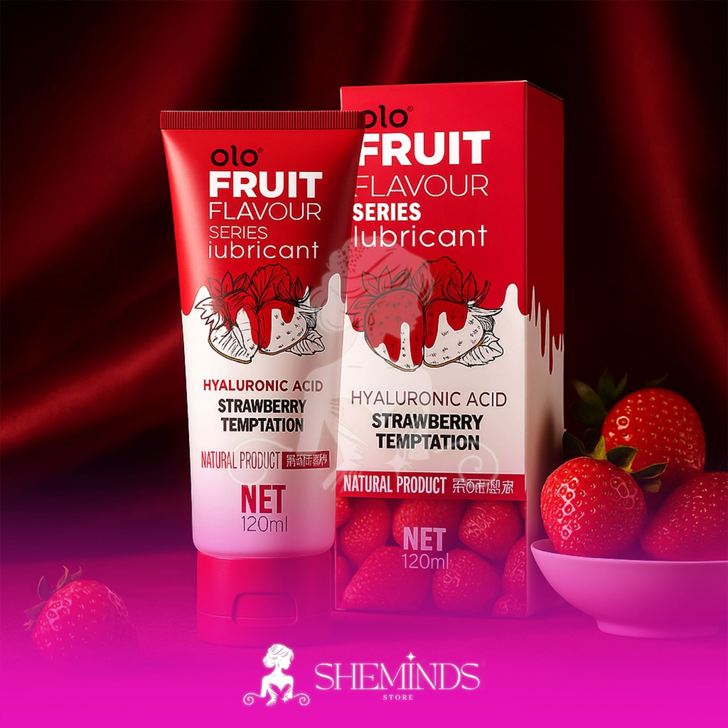 SHEMINDS - OLO Fruit Flavour Lubricant Gel – Pelumas Rasa Buah | Water-Based | 120ml | Kemasan Tube