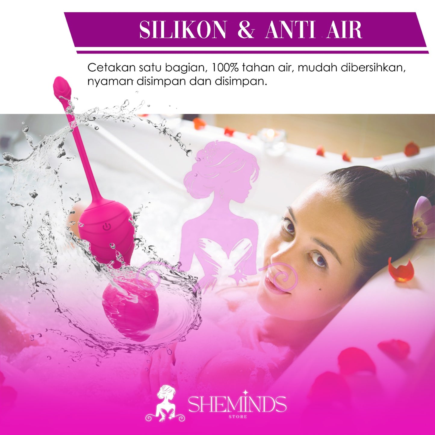 SHEMINDS Kegel Vibe Wireless | Remote Control Egg Vibrator | 10 Getaran | Alat Latih Otot Intim Wanita