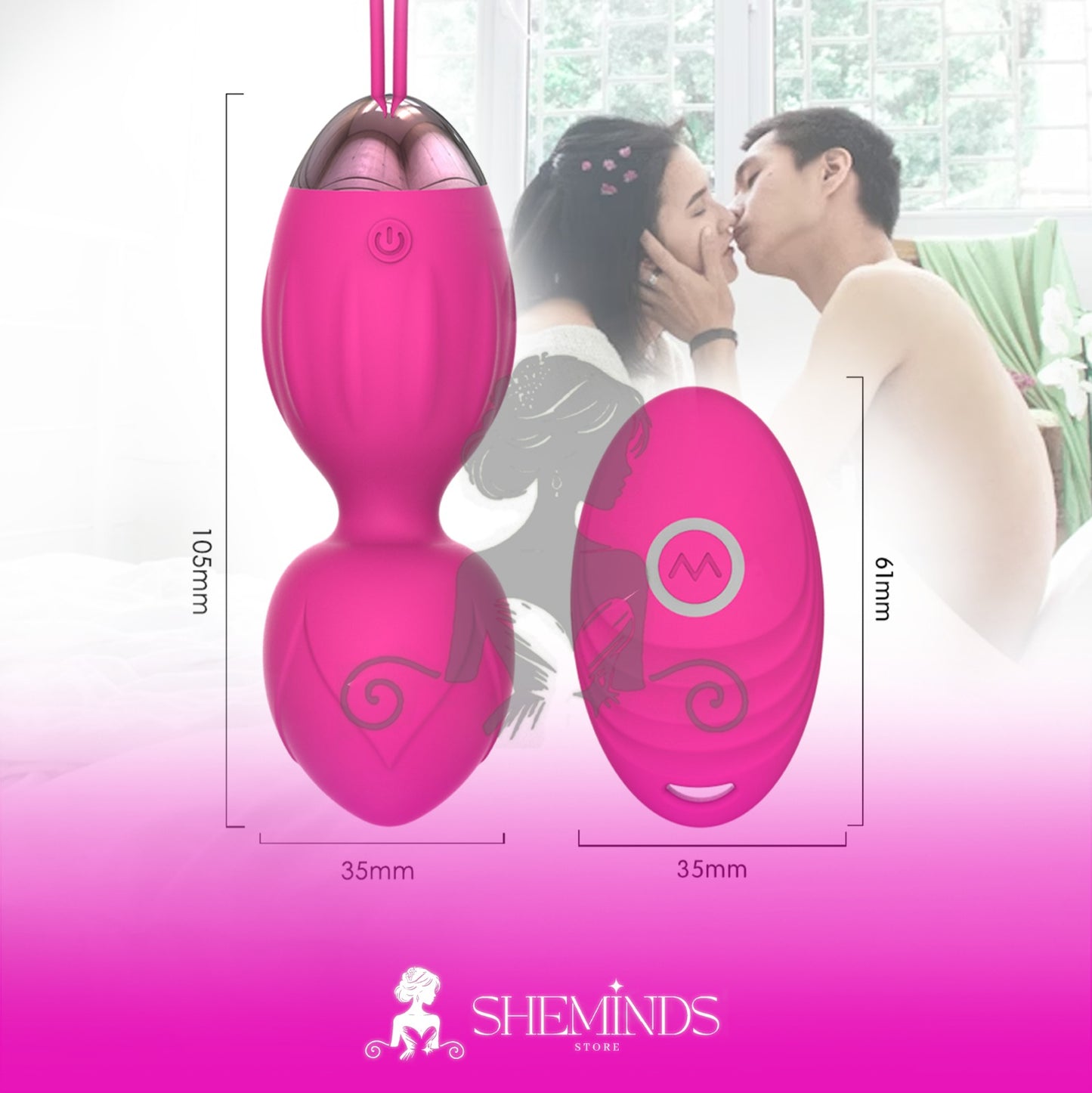 SHEMINDS Remote Vibrating Love Egg – 10 Mode Getar | Alat Bantu Wanita | Silent & Rechargeable