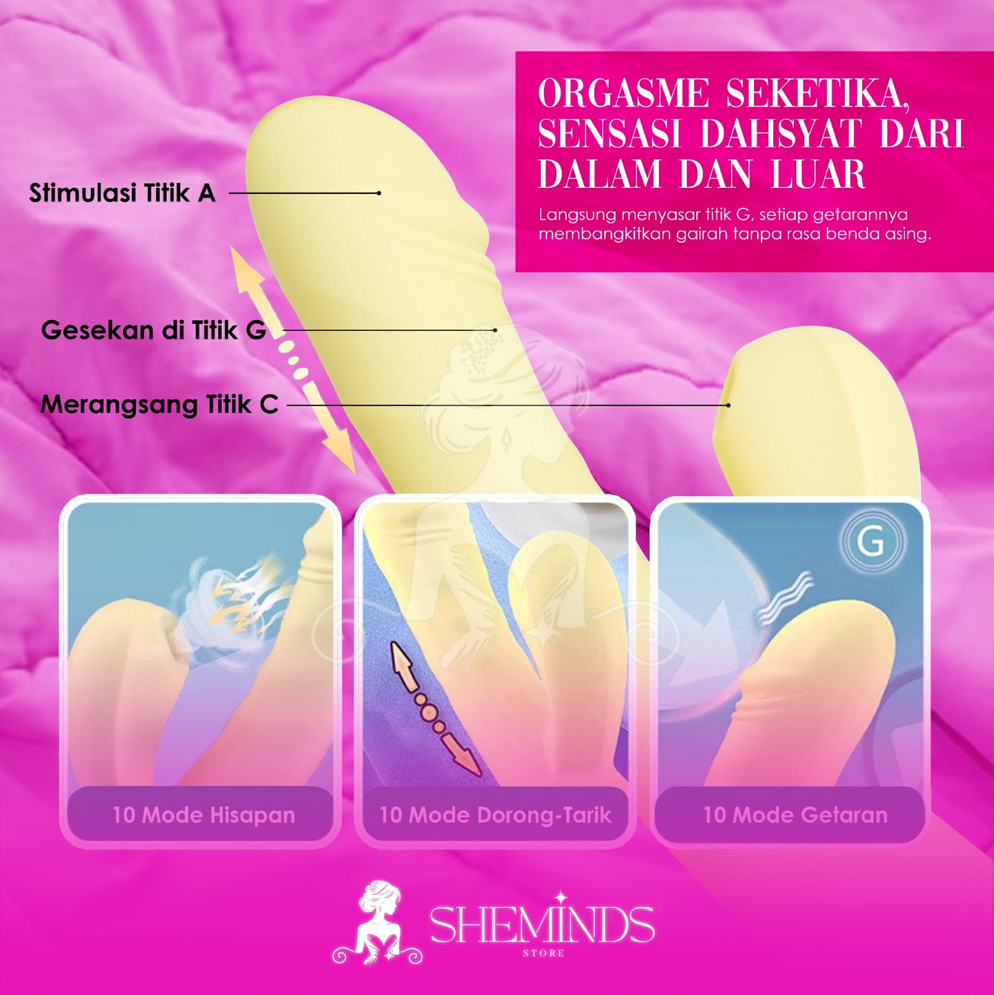 SHEMINDS Dildo Sensual Soft Touch Vibrator – Lembut, Lentur, Penuh Sensasi | Silikon Premium (Realistis)