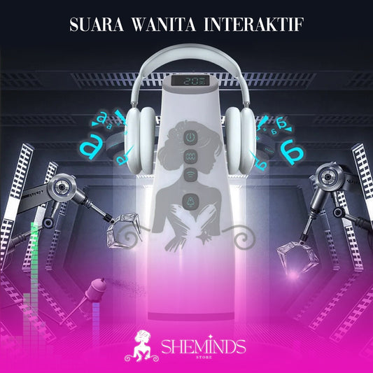 SHEMINDS Masturbator Otomatis 3-in-1 – 10 Mode Getar, 7 Mode Hisap & Suara Wanita Menggoda