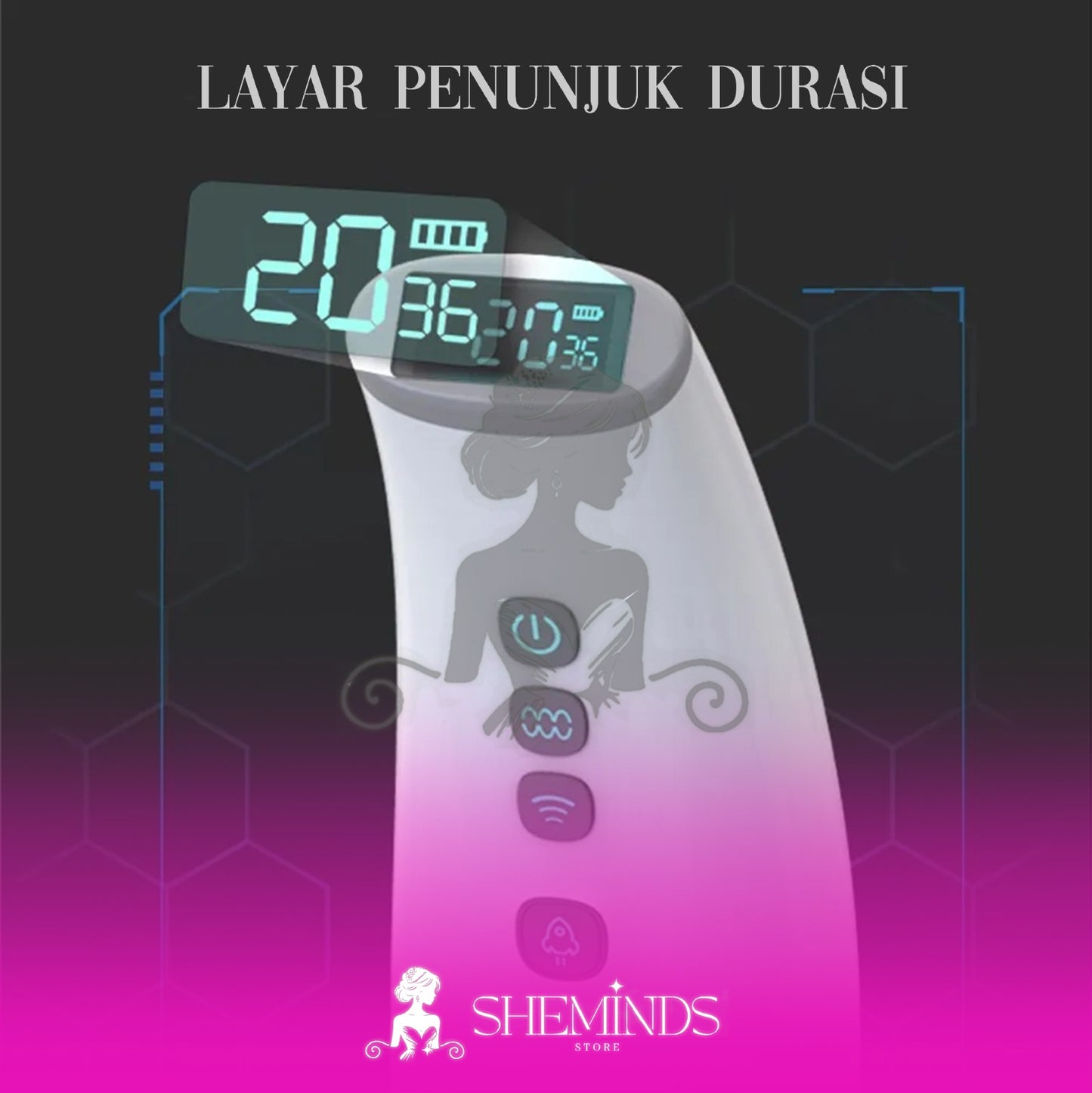 SHEMINDS Masturbator Otomatis 3-in-1 – 10 Mode Getar, 7 Mode Hisap & Suara Wanita Menggoda